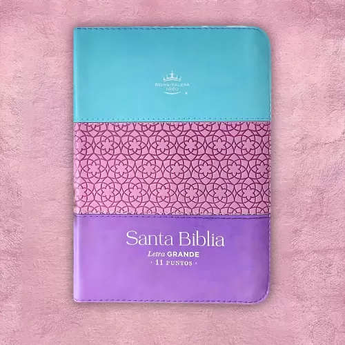 Biblia Mediana - Celeste, lila y rosado (Tri-Tonal)