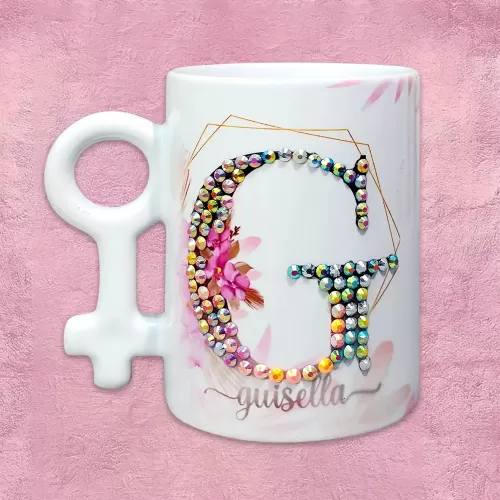 Taza - Pedreria Letra Inicial