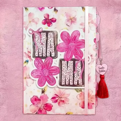 Biblia Mamá Flores Rosadas