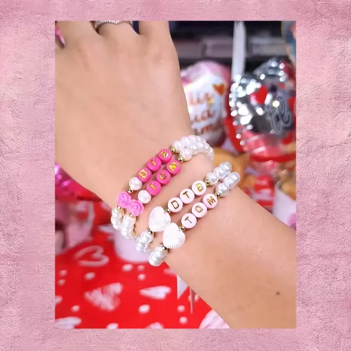 Pulseras DTB & TQM - Fuccia y rosada 